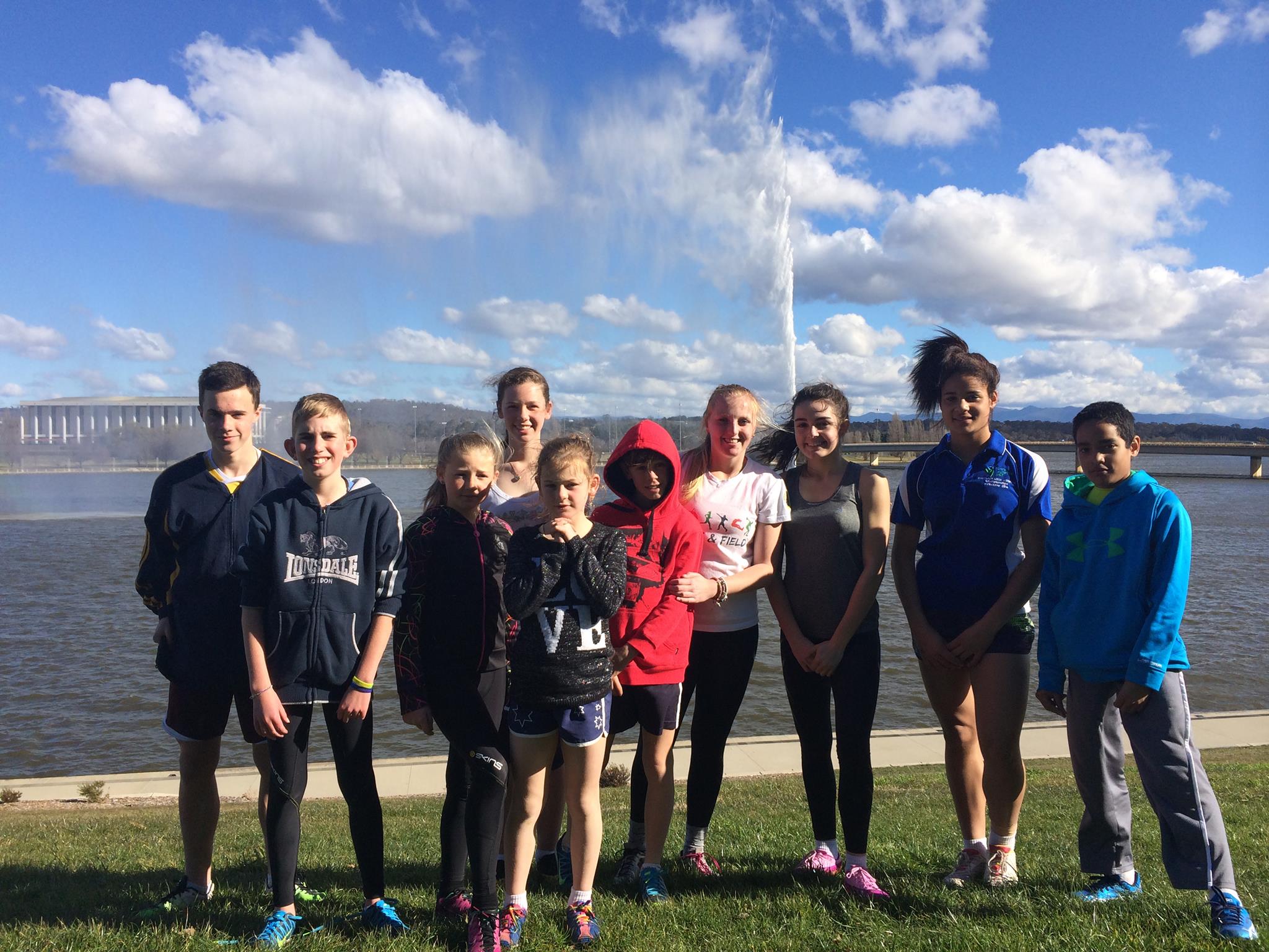 Sprinting and hill running training at Lake Burley Griffin in North Canberra