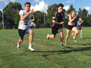 Sprinting and running training at Charnwood in Belconnen