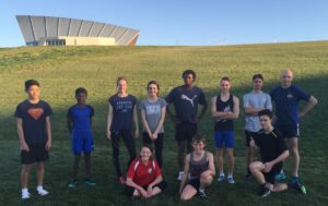 Sprint and hill running training at the Arboretum in South Canberra