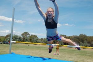 Mega Peters flying at training