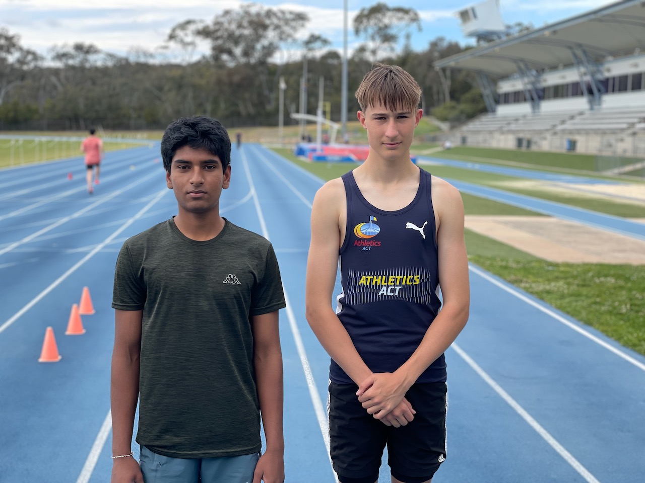 Vishal and Joshua doing Sprint and running training at the AIS in Belconnen
