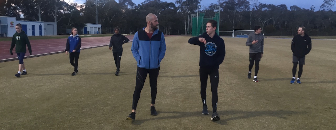 Sprint and running training at the AIS in Belconnen with Nick Donaldson