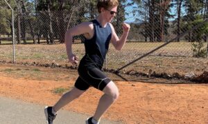 Sprint and hill running training at GGs in South Canberra