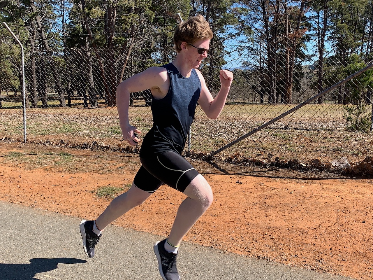 Sprint and hill running training at GGs in South Canberra