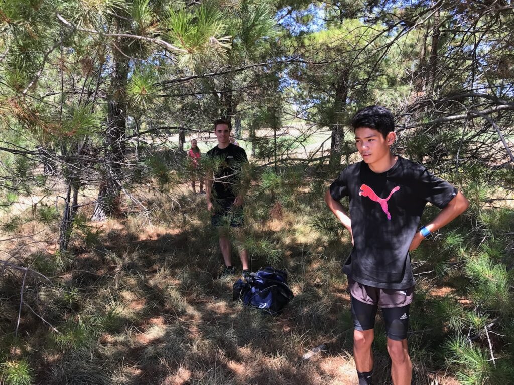 Sprint and hill running training at GGs in South Canberra