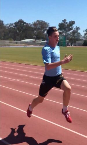 Sprint and running training at the AIS in Belconnen with Jaydon Page