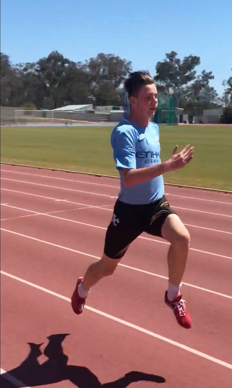 Sprint and running training at the AIS in Belconnen with Jaydon Page